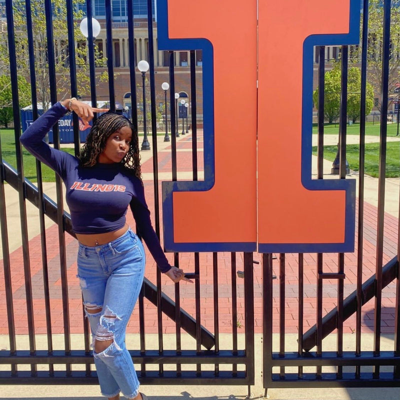 Illinois Fighting Illini Navy Mock Neck Top