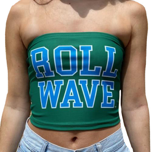 Tulane Roll Wave Green Tube Top