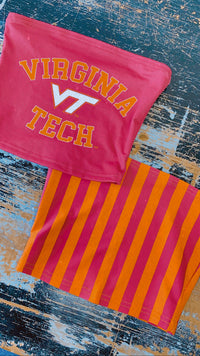 Maroon & Orange Striped Tube Top