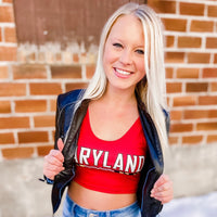 Maryland Terps Red Crop Tank Top