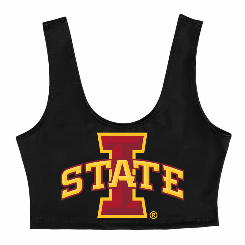 Iowa State Black Crop Tank Top