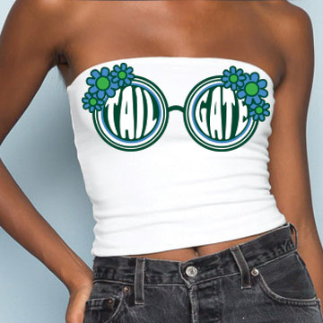 Green & Light Blue Sunglasses Tube Top