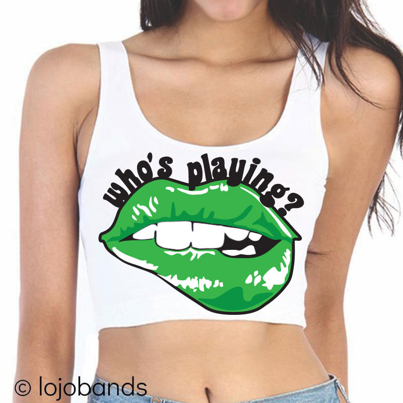 Who's Playing? Lips Crop Top
