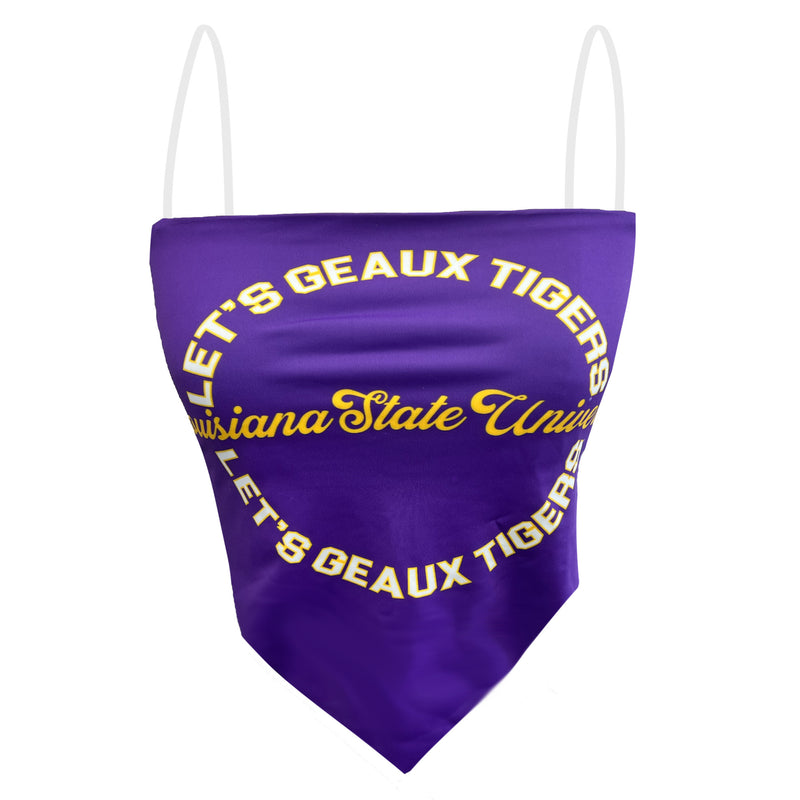 LSU Purple Strap Bandana Top