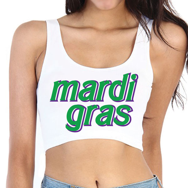 Mardi Gras Crop Tank Top