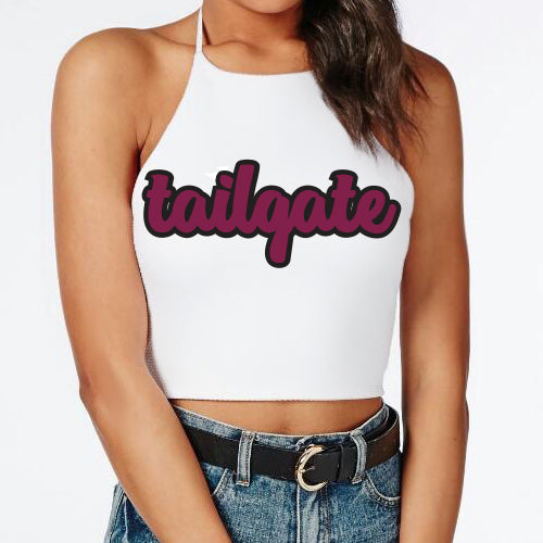 Maroon & Black Tailgate Halter Top