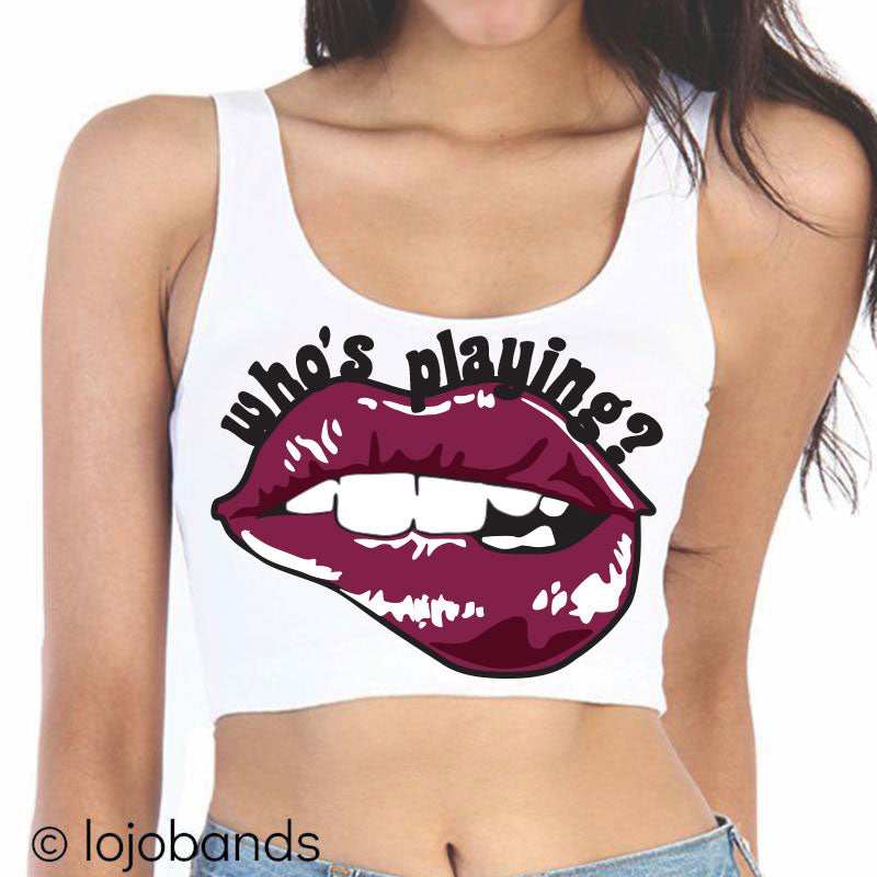 Who's Playing? Lips Crop Top