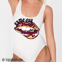 Game Day Lips Tank Bodysuit - lo + jo, LLC