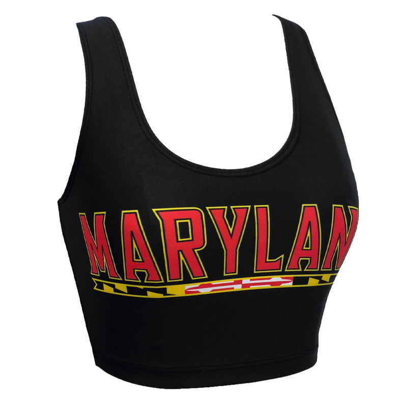Maryland Terps Black Cropped Tank