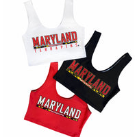 Maryland Terps Black Cropped Tank