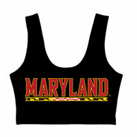 Maryland Terps Black Cropped Tank