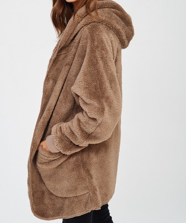 Mocha Furry Bear Coat