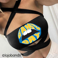 Game Day Lips Black Multiway Bandeau - lo + jo, LLC