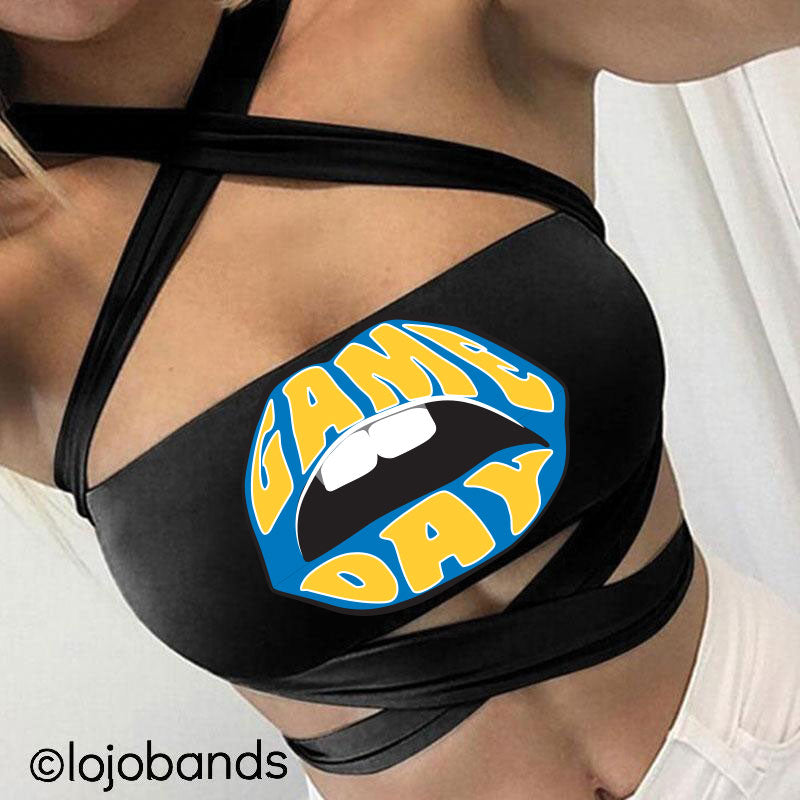 Game Day Lips Black Multiway Bandeau - lo + jo, LLC