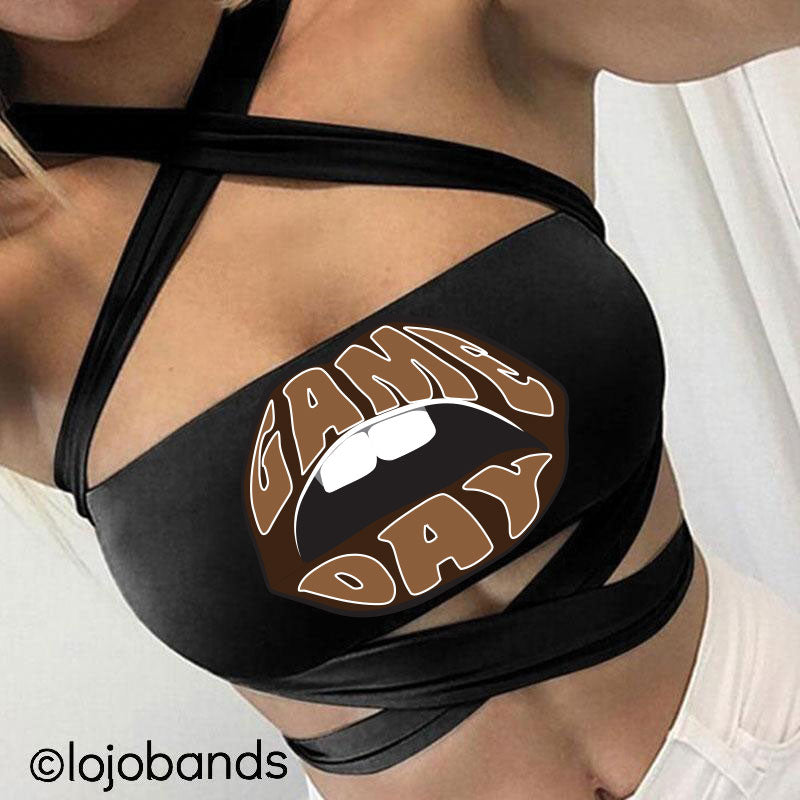 Game Day Lips Black Multiway Bandeau - lo + jo, LLC