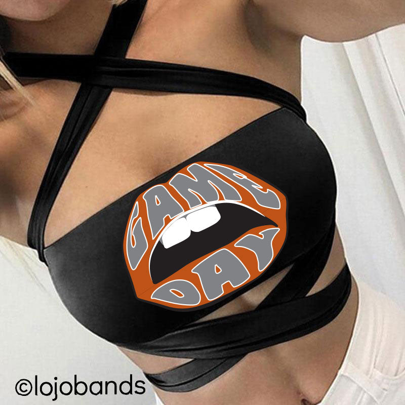 Game Day Lips Black Multiway Bandeau - lo + jo, LLC