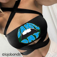 Game Day Lips Black Multiway Bandeau - lo + jo, LLC