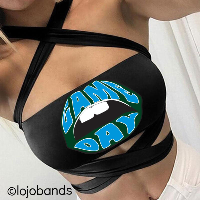 Game Day Lips Black Multiway Bandeau - lo + jo, LLC