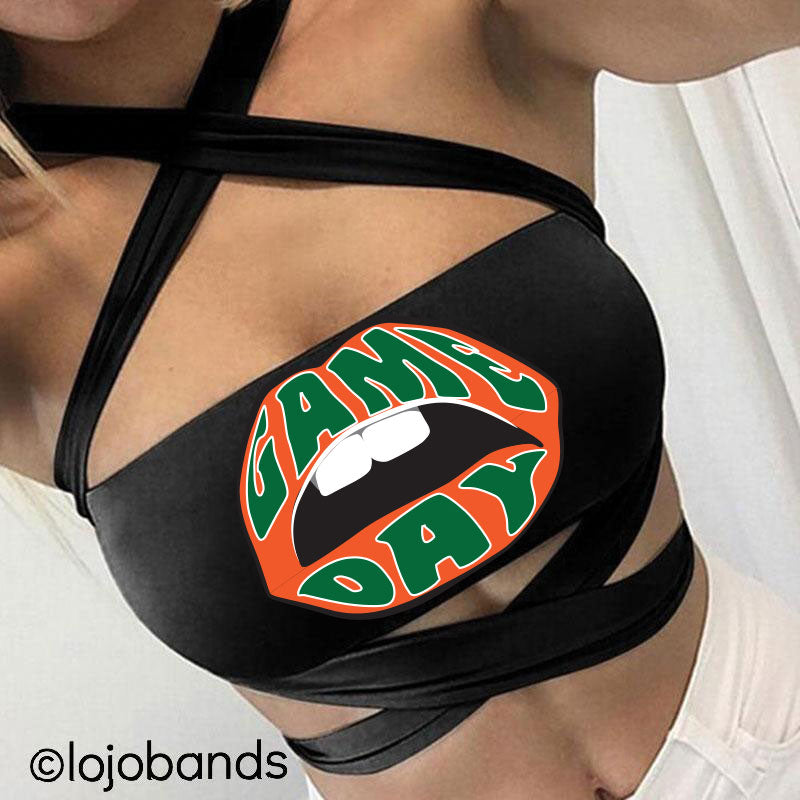 Game Day Lips Black Multiway Bandeau - lo + jo, LLC