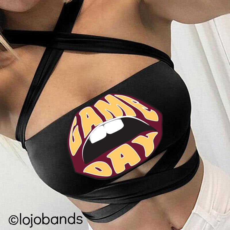 Game Day Lips Black Multiway Bandeau - lo + jo, LLC