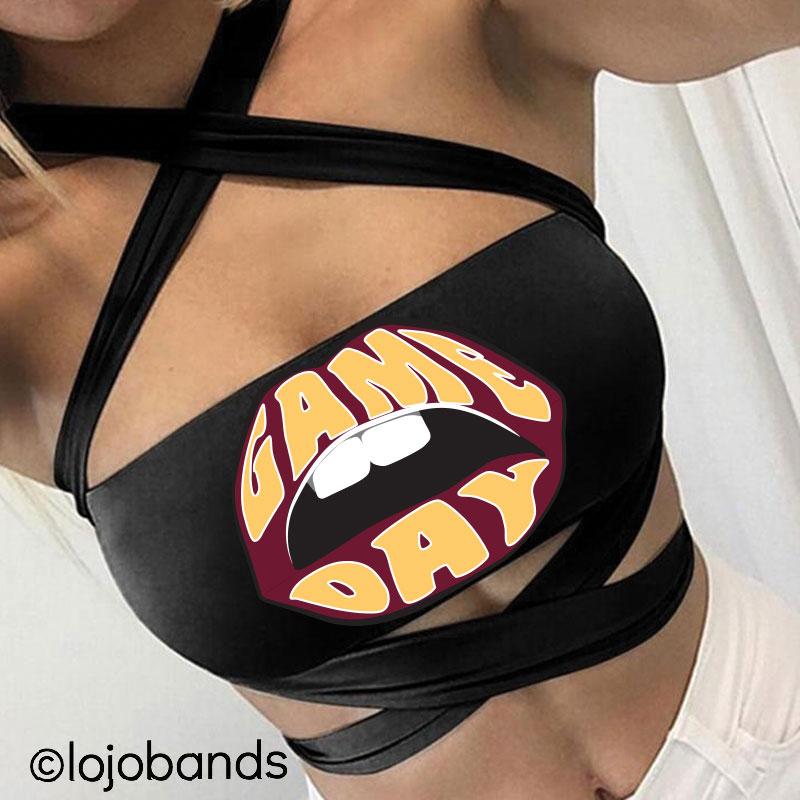 Maroon & Yellow Game Day Black Multi Way Bandeau
