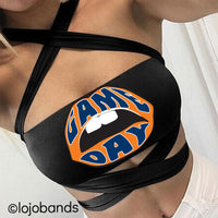 Game Day Lips Black Multiway Bandeau - lo + jo, LLC