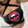 Game Day Lips Black Multiway Bandeau - lo + jo, LLC