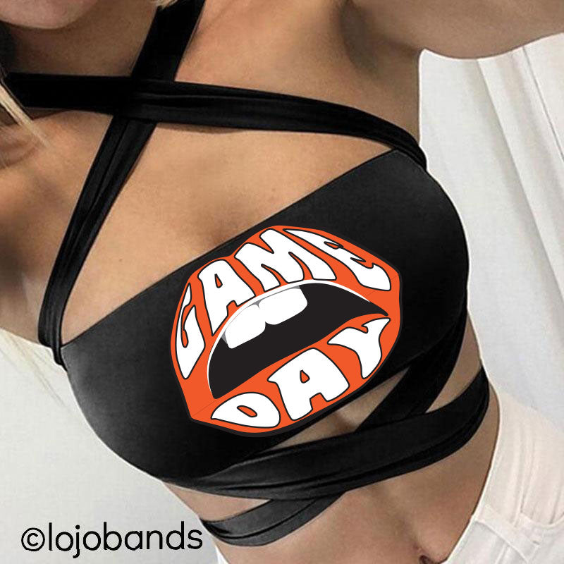 Game Day Lips Black Multiway Bandeau - lo + jo, LLC