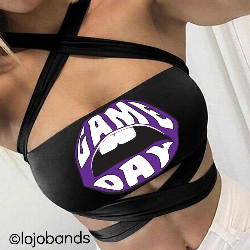 Game Day Lips Black Multiway Bandeau - lo + jo, LLC