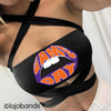 Game Day Lips Black Multiway Bandeau - lo + jo, LLC