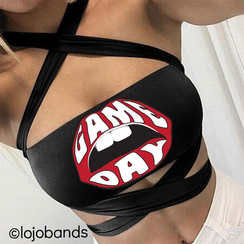 Game Day Lips Black Multiway Bandeau - lo + jo, LLC