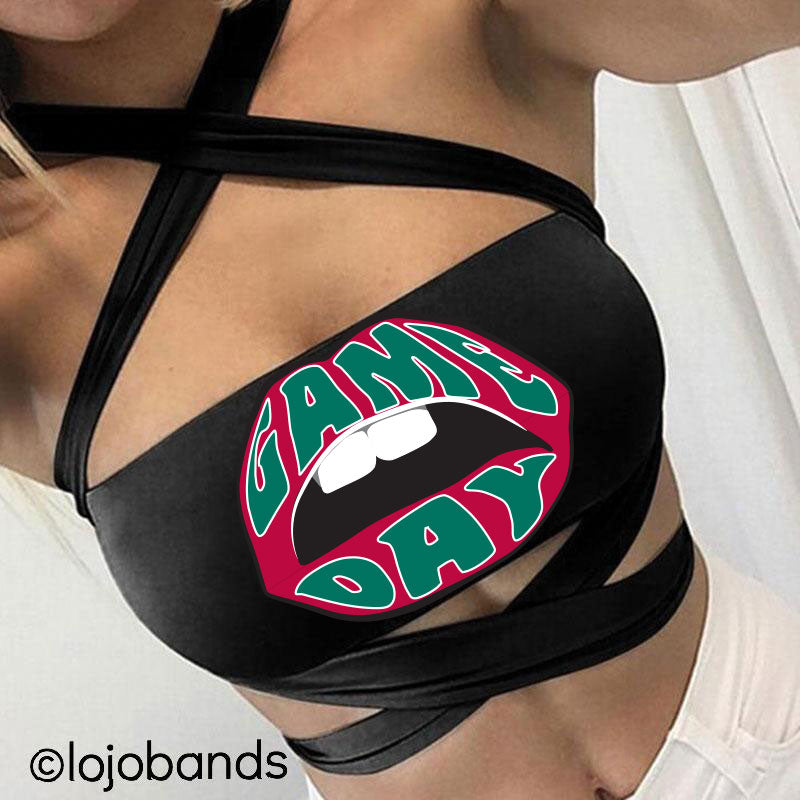 Game Day Lips Black Multiway Bandeau - lo + jo, LLC
