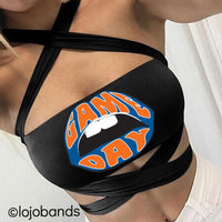 Game Day Lips Black Multiway Bandeau - lo + jo, LLC