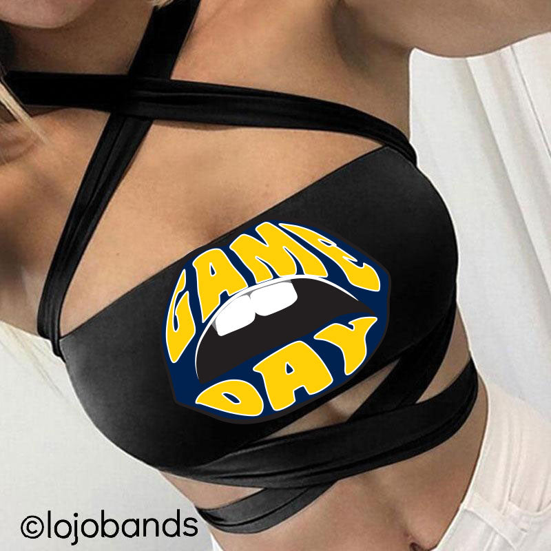 Game Day Lips Black Multiway Bandeau - lo + jo, LLC