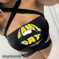 Game Day Lips Black Multiway Bandeau - lo + jo, LLC