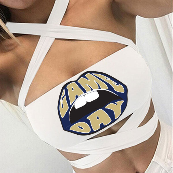 Navy & Gold Game Day White Multiway Bandeau