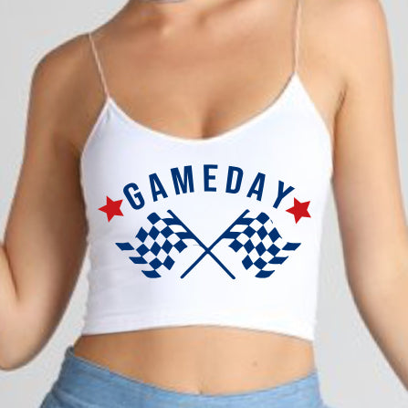 Navy & Red Game Day Spaghetti Strap Top