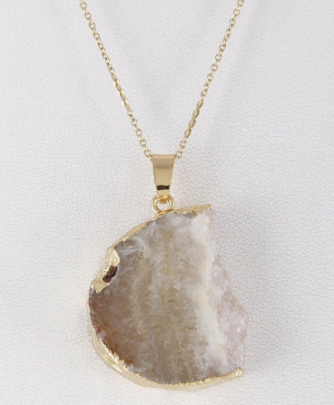 Gold Druzy Stone Necklace - lo + jo, LLC