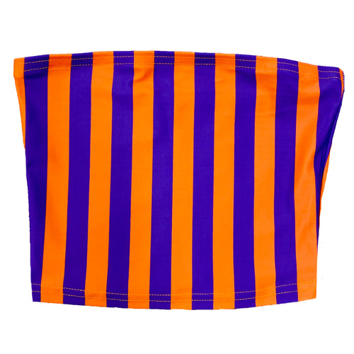 Purple & Orange Striped Tube Top