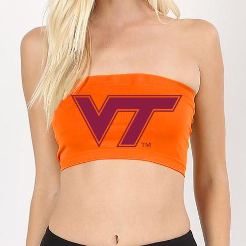 Virginia Tech Orange Bandeau Top