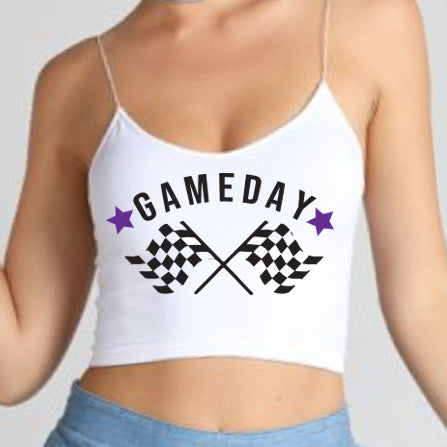 Black & Purple Game Day Spaghetti Strap Top - lo + jo, LLC