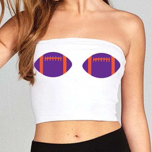 Purple & Orange Football Tube Top