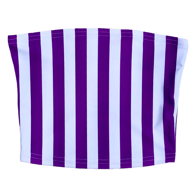 Purple & White Striped Tube Top