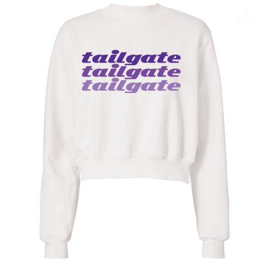 Purple Tailgate Text Sweatshirt