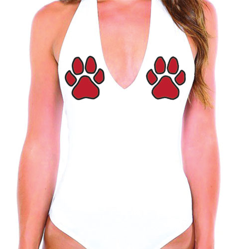 Red & Black Paws Bodysuit