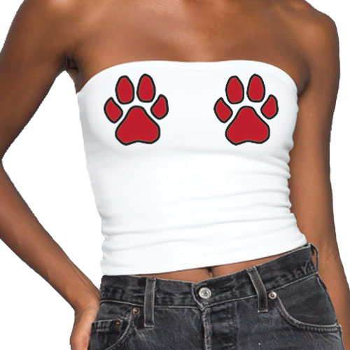 Red & Black Paws Tube Top