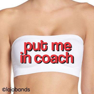 Red & Black Put Me in Coach White Bandeau Top