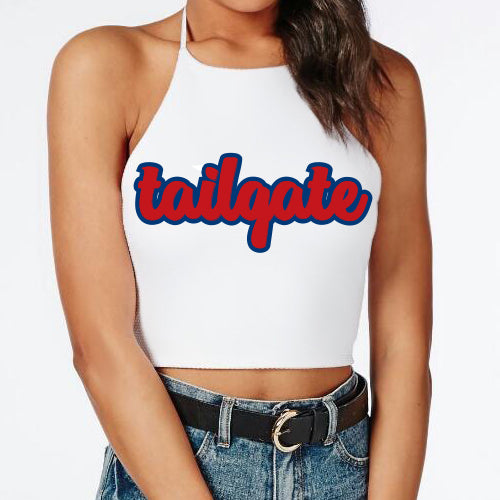 Red & Blue Tailgate Halter Top
