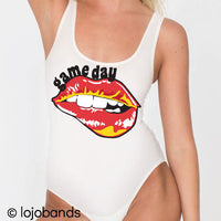 Game Day Lips Tank Bodysuit - lo + jo, LLC