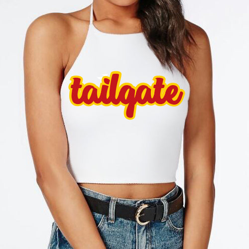 Red & Yellow Tailgate Halter Top